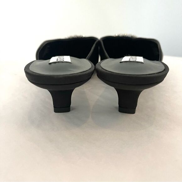 Steve Madden Beignet Kees Black Satin Rhinestone Embellishment Size 8 NWOB - Picture 5 of 6